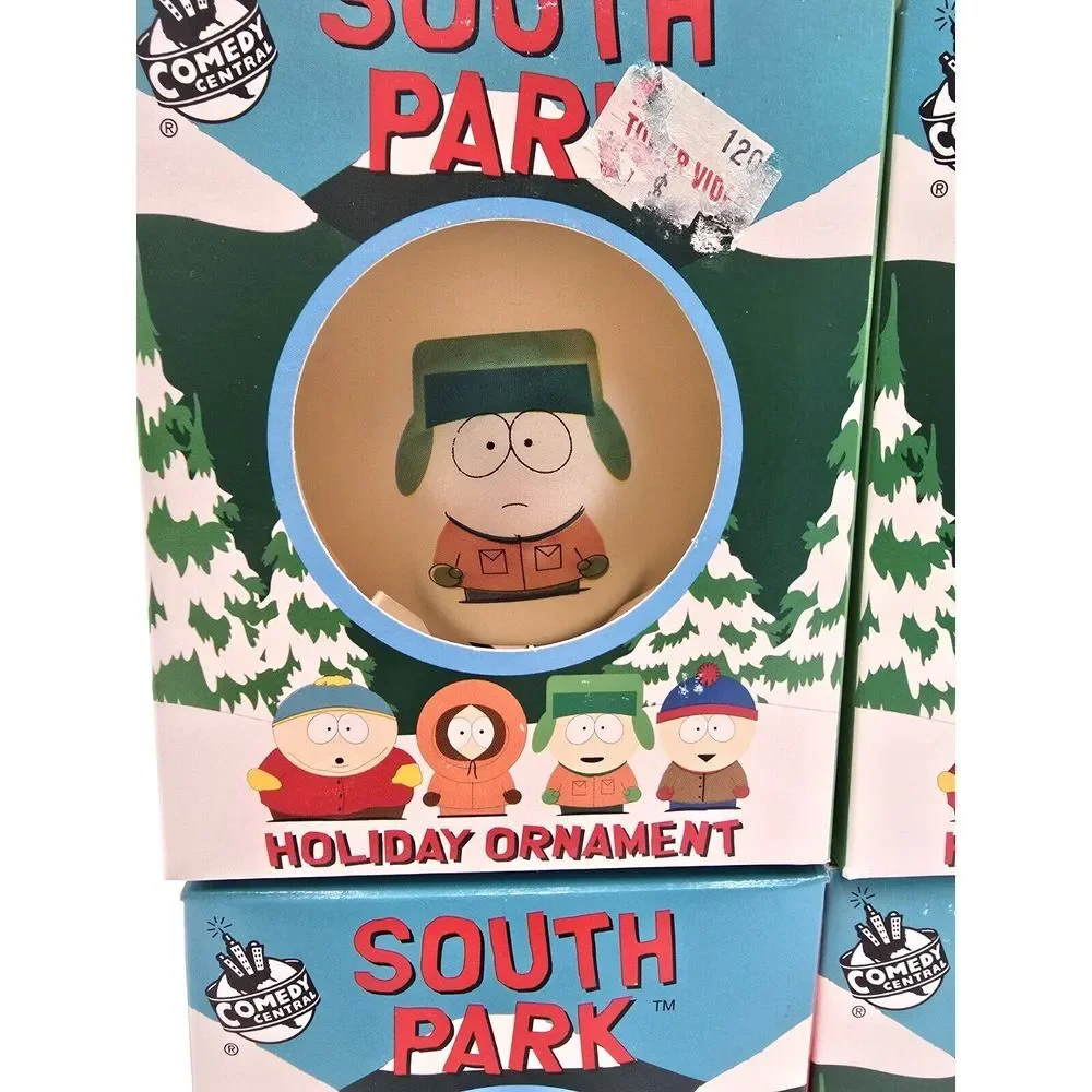 South Park‎ Glass Ornaments Kyle Cartman Kenny Stan Holiday Christmas Lot of 4